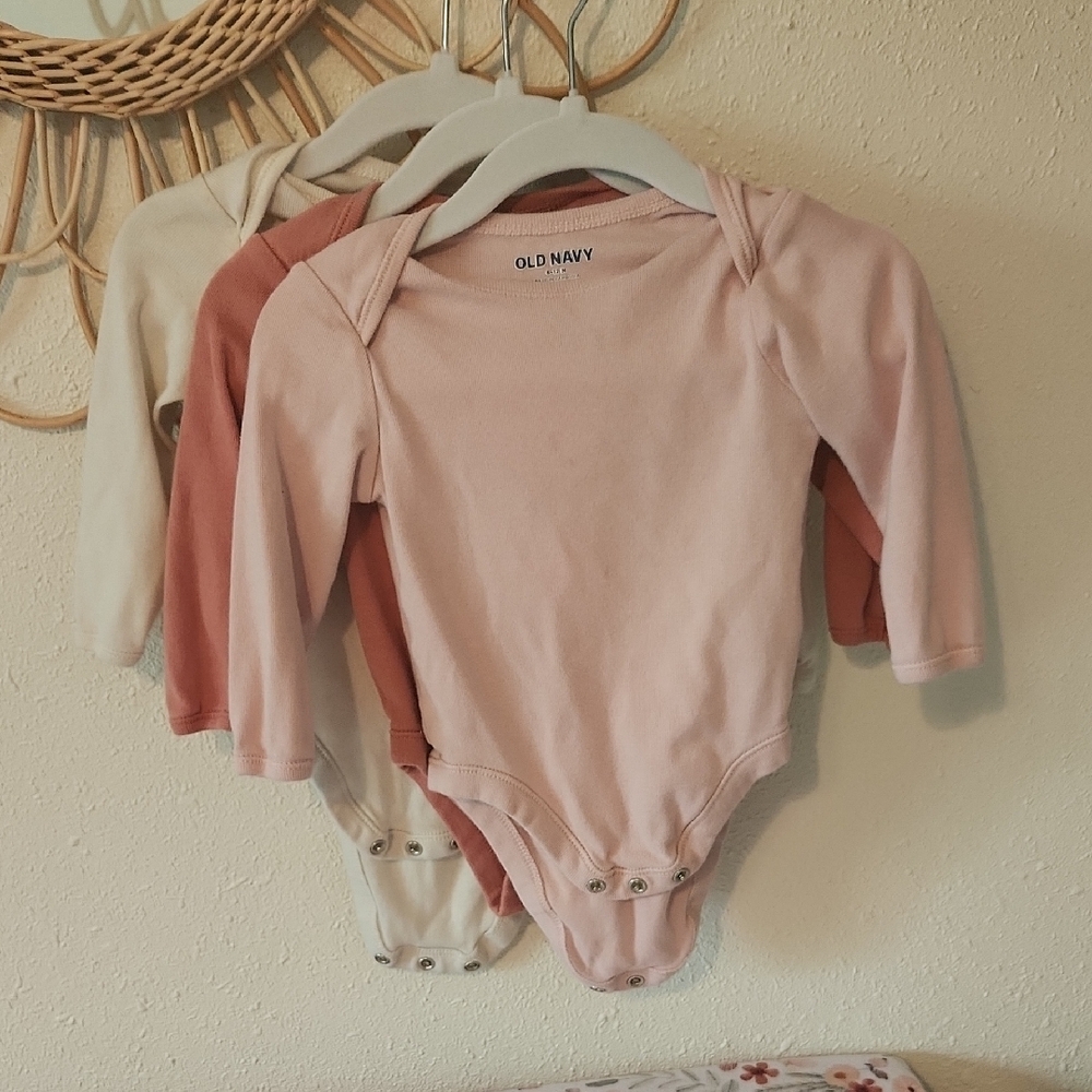 Old Navy Pink and Cream Bodysuit Set
